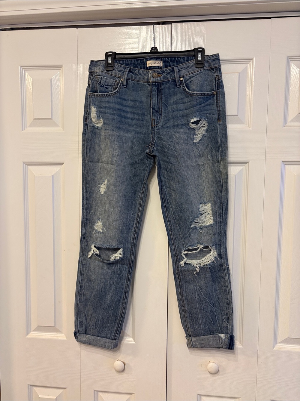 Unpublished destressed Blue Women’s Jeans - Casual Relaxed Fit 688